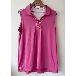 Lopez Pink Sleeveless Golf Polo   Size 1X